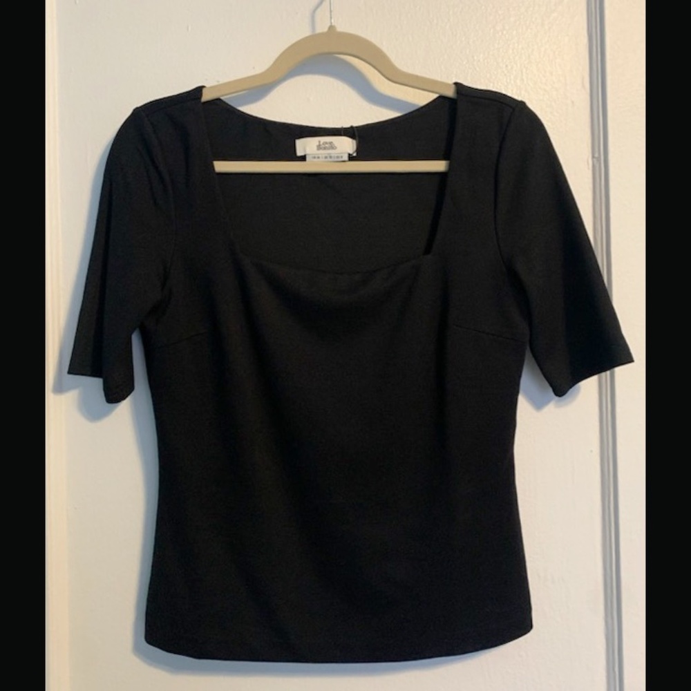 Black Square Neck Top | Size M